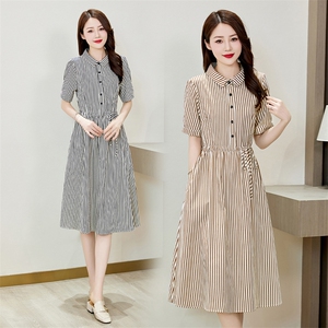 棉麻连衣裙夏季2024新款衣服大码女装超好看高端精致气质连身裙子图片