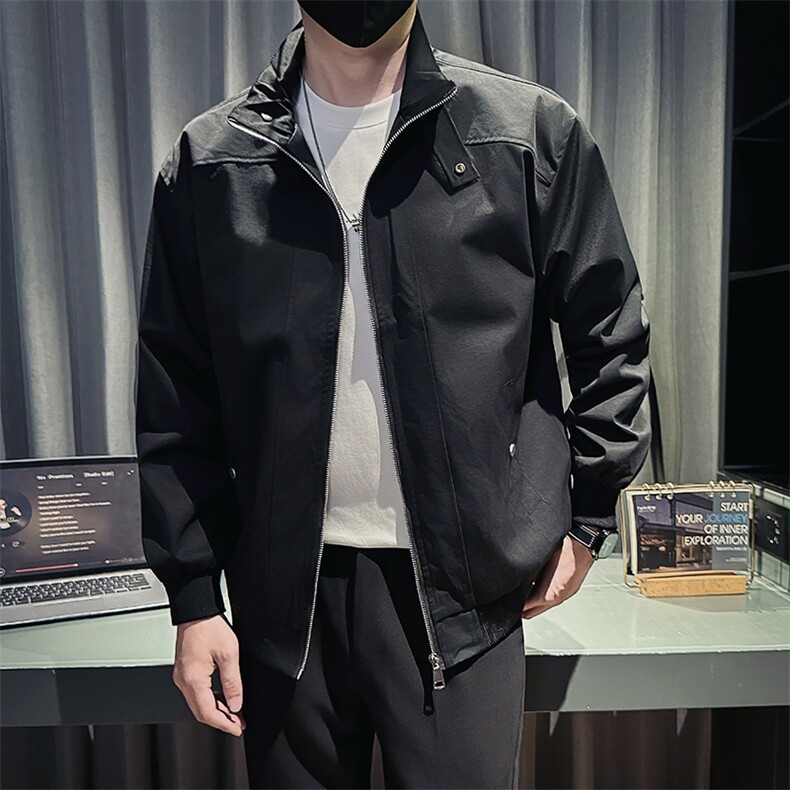 新款社会小伙时尚工装夹克男店主秋装外套男JK87-P78控128黑色,男装夹克,星座301B-1
