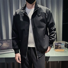 新款社会小伙时尚工装夹克男店主秋装外套男JK87-P78控128黑色，男装夹克，星座301B-1