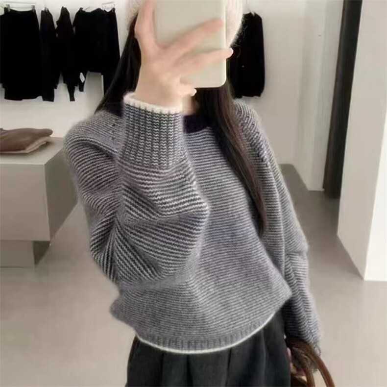 女士秋冬保暖羊毛衫羊毛柔软贴肤纯色休闲,女装羊毛衫,忠诺羊绒