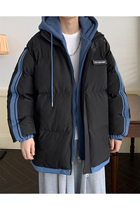 棉衣男冬季新款港风宽松大码假两件连帽棉服MF8587-P88(现货图片
