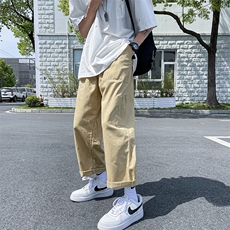 ins新款日系工装裤潮牌宽松直筒阔腿百搭男夏季长裤子K544-P30，男装休闲裤，星座512-2
