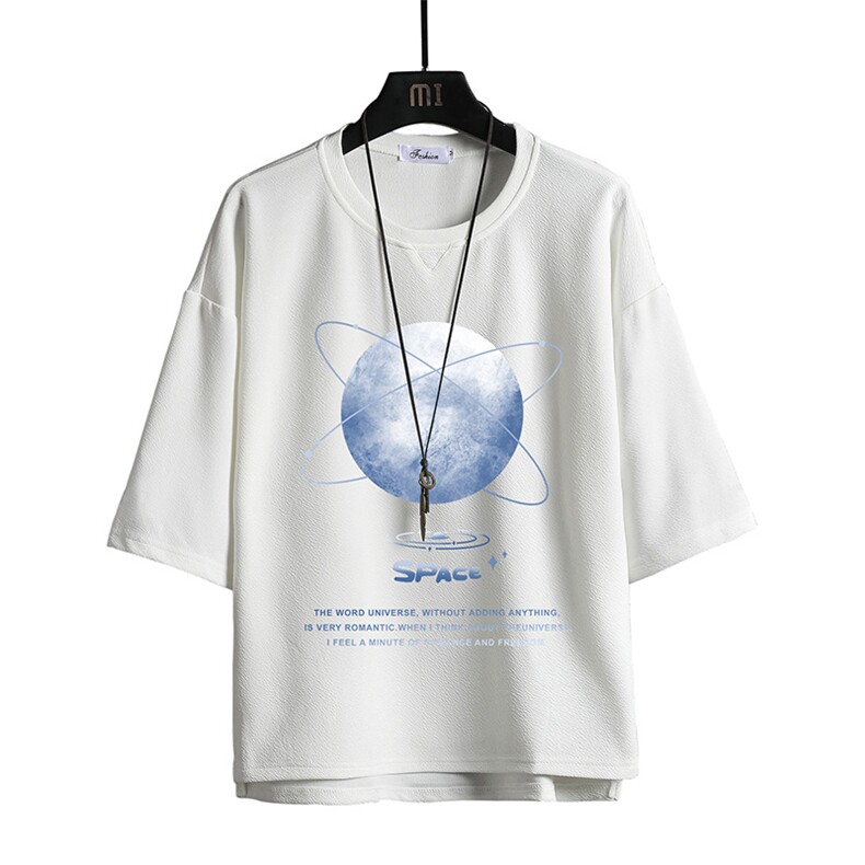 Q11241-P30春夏季七分袖t恤男大码五分袖男短袖中袖网格,男装T恤,电商A040A