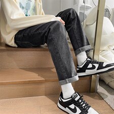 /直筒宽松牛仔裤男痞帅韩版潮流休闲九分裤A338-1 NB360 P50图片