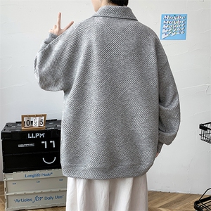 2024春上新立体提花长袖时尚翻领套头休闲卫衣男女481-P58 控价78图片