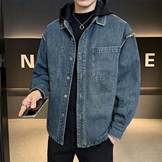 标50白鸭绒羽绒服男连帽休闲牛仔外套上衣男士B317/Y333/P238，男装工装外套，电商B317