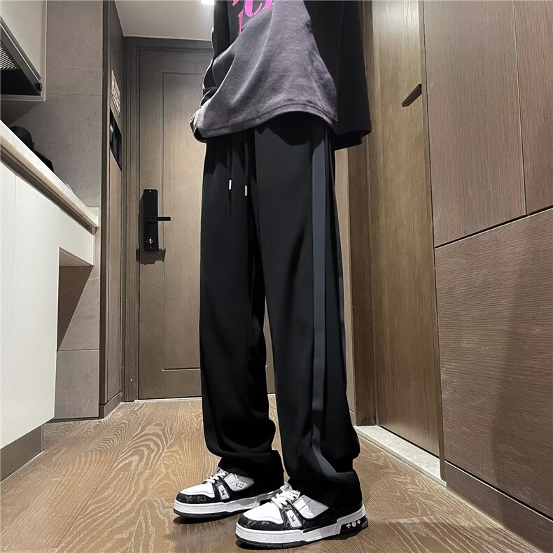 冰丝裤子男夏季薄款宽松直筒裤美式潮牌休闲裤SK23P36,男装休闲裤,星座1116-2
