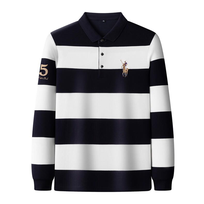 长袖t恤男士翻领商务休闲春装上衣2023新款中年POLO衫春秋季男装,男装T恤,电商B212（原钱塘6029）