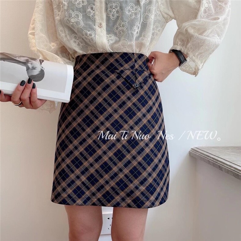 格子半裙，好卖，女装半身裙，麦缇诺