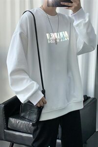 20秋装情侣新款夜光反光百搭圆领卫衣宽松潮大码男WY2023-P45图片