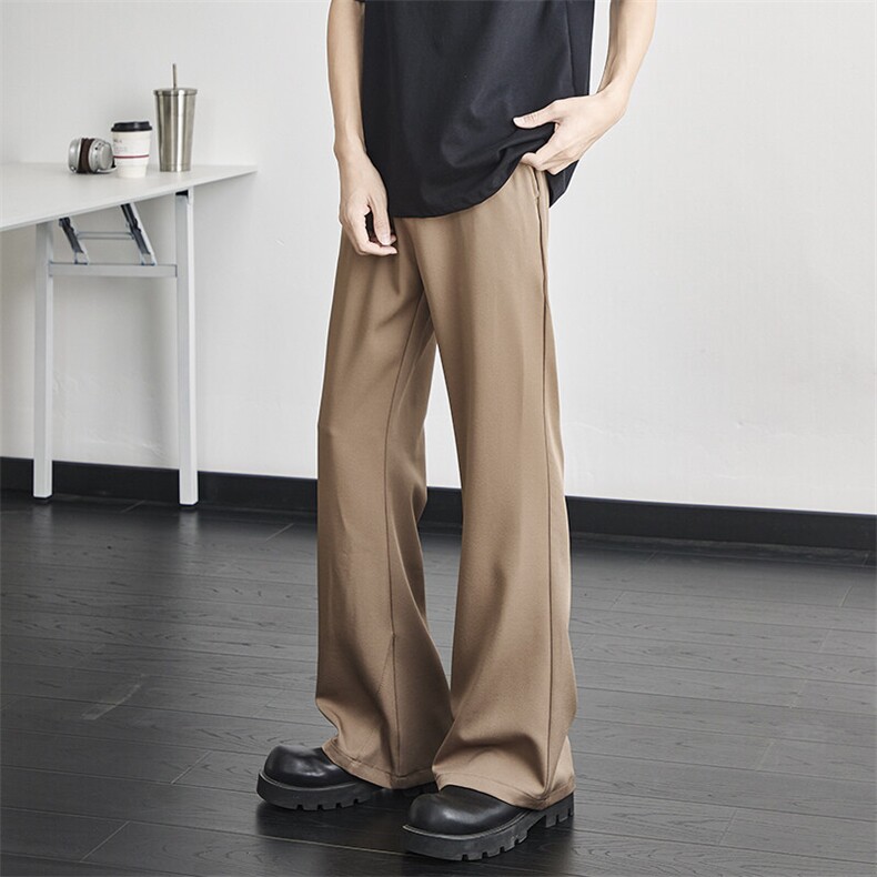 美式高街cleanfit廓形西裤男直筒微喇vibe高级垂感休闲裤YZ29-P40图片
