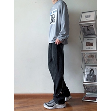 B221美式ins高街暗黑拼接直筒工装牛仔裤LK24147-P70控98，男装牛仔裤，电商B221