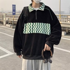 日系复古拼色立领卫衣男潮牌街头宽松情侣外套WY653-P37，女装短外套，星座208-5