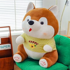 乐绒绒毛绒玩具店 新款创意穿衣柴犬哈士奇毛绒公仔儿童睡觉安抚玩具穿衣小狗玩偶xx