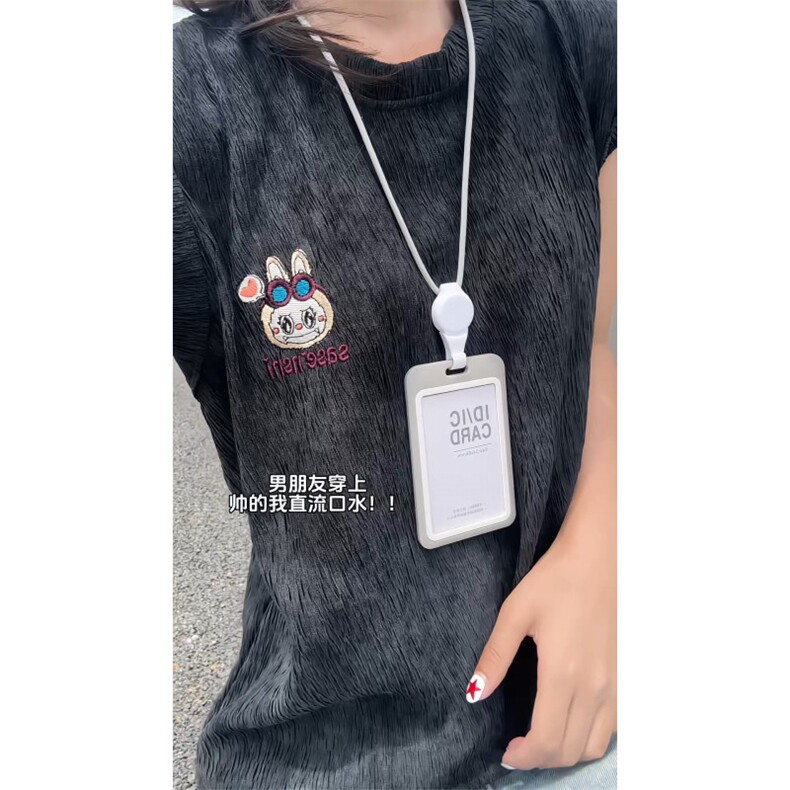 XZ809A/SSS14/P35/控48   扎染冰丝绣花labubu背心T恤图片