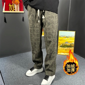 扎染裤子欧美春秋冬青少年阔腿休闲裤宽松慵懒风直筒裤 K608图片