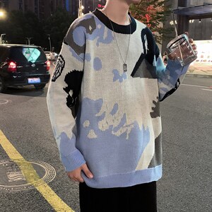 美式潮牌套头针织衫男上衣秋毛衣男长袖宽松休闲外套 M126-P42图片
