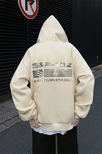 立体印花星空卫衣 CT2314-TP85控价118 宽松高街亮片连帽上衣男图片