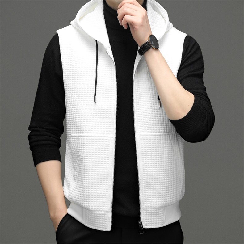2023冬季新款商务休闲男士连帽马甲中年宽免烫保暖男装背心外套，男装背心/马甲，电商B212（原钱塘6029）