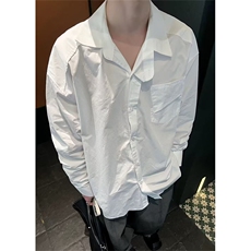法式通勤宽松休闲长袖衬衫男装2025秋季小个子衬衣流行CS209，男装衬衫，星座1116A（原606A-3）