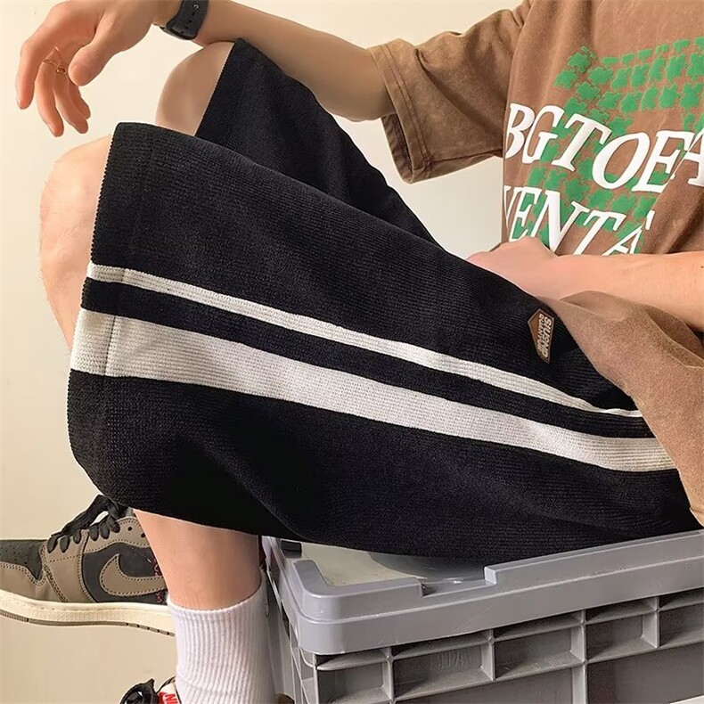 男春夏新款青少年时尚华夫格立体裤头休闲裤DK024P30图片