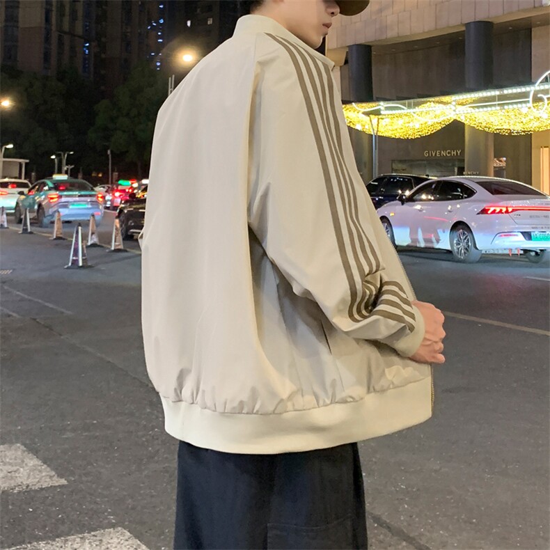 立领开衫夹克男2026新款拉链卫衣条纹运动休闲外套JK02567-P75,男装夹克,星座308B-2