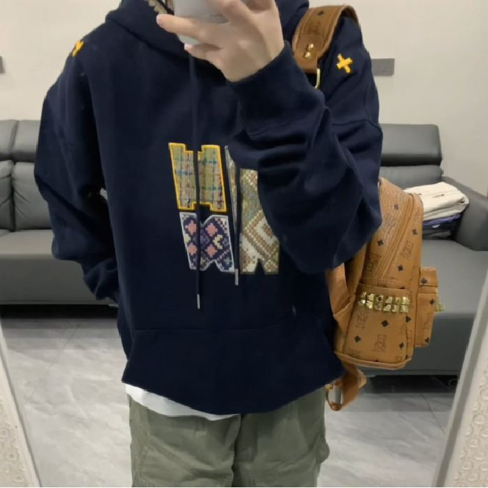 5261-P50原版做工#刺绣食毛华棉复合连帽卫衣薄款/加绒,女装卫衣/绒衫,星座617A-2