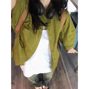 衬衫女2025新款轻奢高级感减龄洋气中长款夏季设计感小众短袖上衣图片