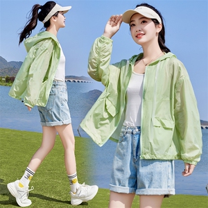 防晒衣女款夏季2025新款透气外穿薄款洋气大码小个子防晒服短外套图片