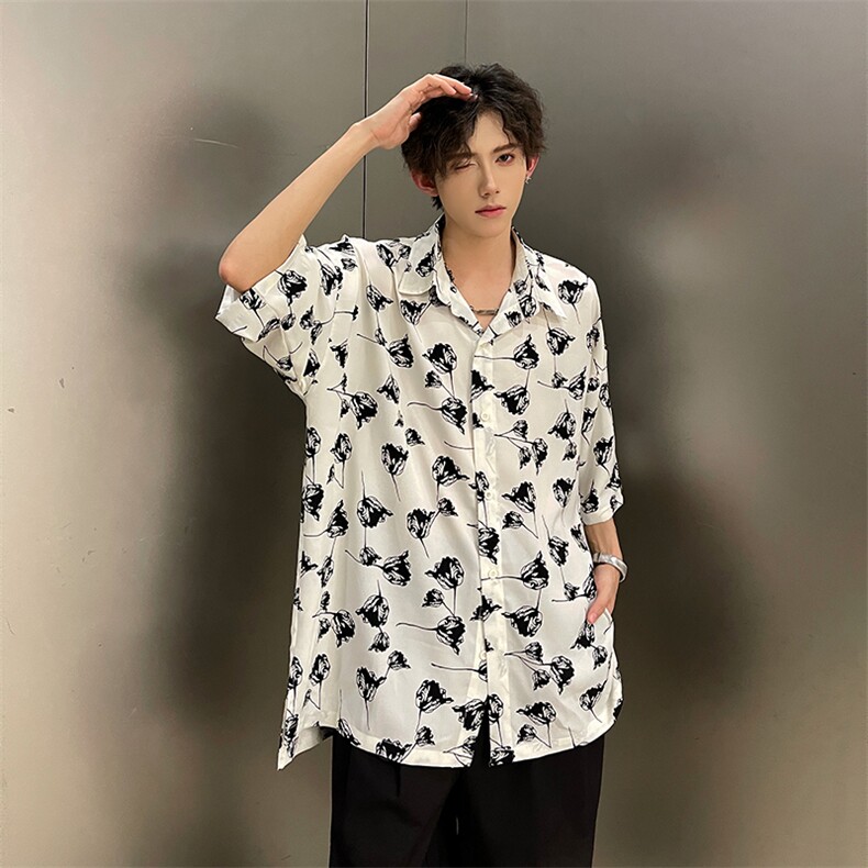 潮男玫瑰花衬衫  A071-T20-P38图片