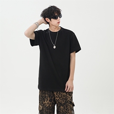 港风日系修身纯色简约圆领短袖T恤德绒打底男XZ213-V009-P30控48，男装T恤，星座213