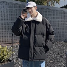 2023冬季男士羊羔毛翻领棉衣男纯色港风面包服棉服A071-Y277-P115，男装棉衣，电商A071