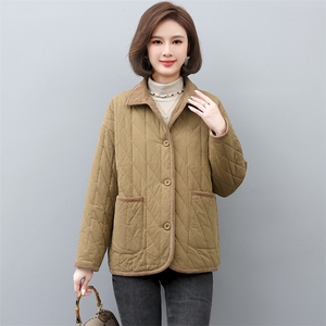 棉衣棉服女2022新款冬季中年妈妈冬季棉袄夹棉外套图片