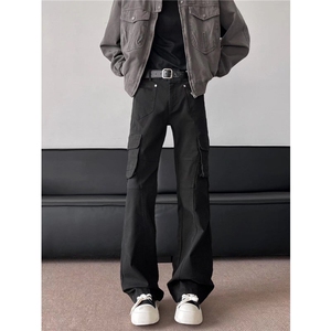 美式工装微喇叭牛仔长裤子高街潮流显瘦垂感宽松百搭K6016-P59