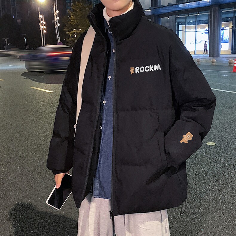 秋冬新款韩版加绒加厚保暖立领宽松棉服外套男MY2058P95控118,男装棉衣,电商A268A
