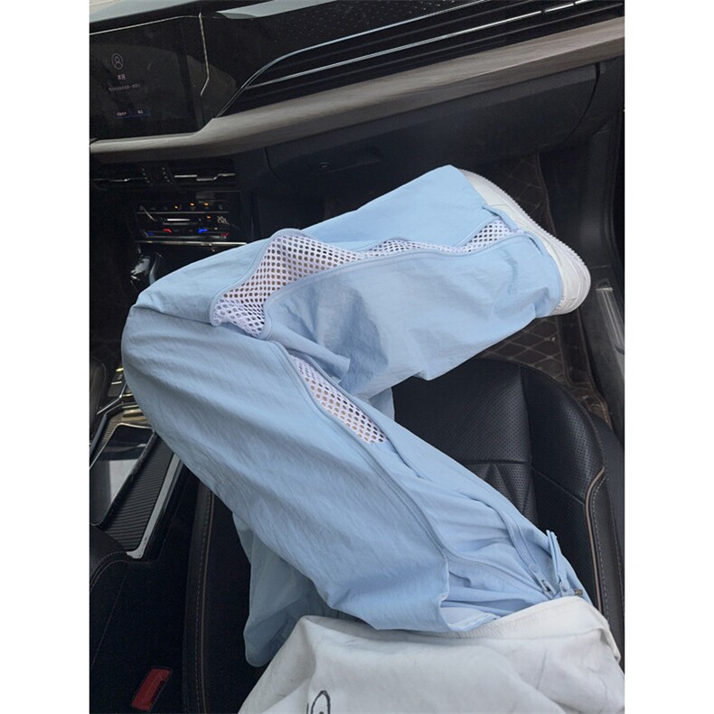 B221美式ins高街暗黑纯色网状拉链休闲裤LK24211-特P38控68,男装休闲裤,电商B221