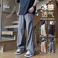 YK120P28控69原版！欢迎来比品质夏季垂感冰凉褶皱复古休闲裤，男装休闲裤，电商A249