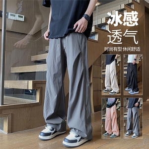 YK120 P28 控69 原版！欢迎来比品质 夏季垂感冰凉褶皱复古休闲裤图片