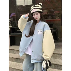 潮流可爱小羊趣味卡通夹克女春秋新款慵懒情侣外套JKB35，男装夹克，星座516A