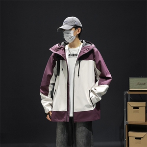 新款男女高品质户外登山服青少年学生冲锋衣夹克外套HS6607-P65图片