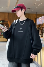 秋款潮流时尚男生长袖t恤印花衣服男港风圆领卫衣A436-212-P48，男装T恤，电商A436