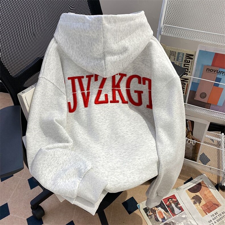 万针刺绣结构设计重磅秋冬全棉高品质美式高街连帽卫衣外套Y7721，女装短外套，电商A486-1