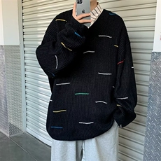彩虹毛衣男款秋冬季新款时尚慵懒风装保暖休闲针织衫上衣M7070，男装针织衫/毛衣，星座1116A-1（原606A）