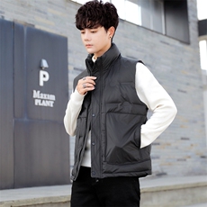 短款立领羽绒马夹男日系潮流面包服保暖外套马甲背心M10-P115，男装背心/马甲，电商A239