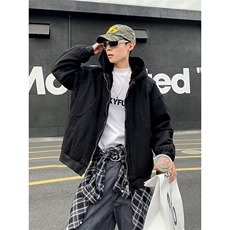 座山雕加绒外套男女秋冬季重磅帆布夹克棉服连帽棉衣MF298-P143，男装夹克，星座412-3