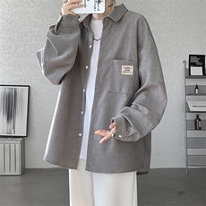 衬衫男秋季新款港风宽松灯芯绒大码长袖衬衣CS025-P38(现货），男装衬衫，星座214-3