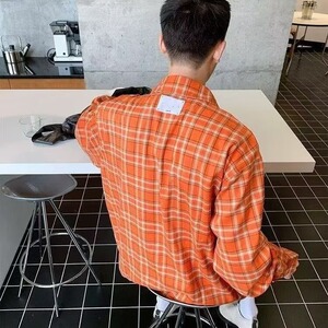 CS203-P33美式复古格纹防晒衬衫男女2025夏季装,如何搭配冬装学生图片