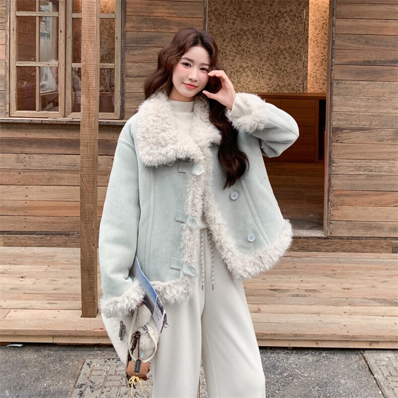 现货主推！！蓝色皮毛一体2C203-5582-P225-K338,女装棉衣/棉服,2C203