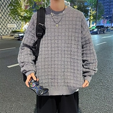 圆领毛衣男士秋冬季针织衫外套男生宽松复古外穿打底7318P50，男装针织衫/毛衣，星座410-2