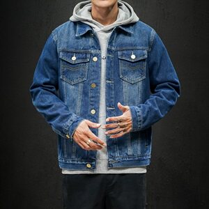 秋冬季加绒加厚牛仔夹克男修身休闲韩版潮流外套日系衣服1608-P95图片 秋冬季加绒加厚牛仔夹克男修身休闲韩版潮流外套日系衣服1608-P95图片